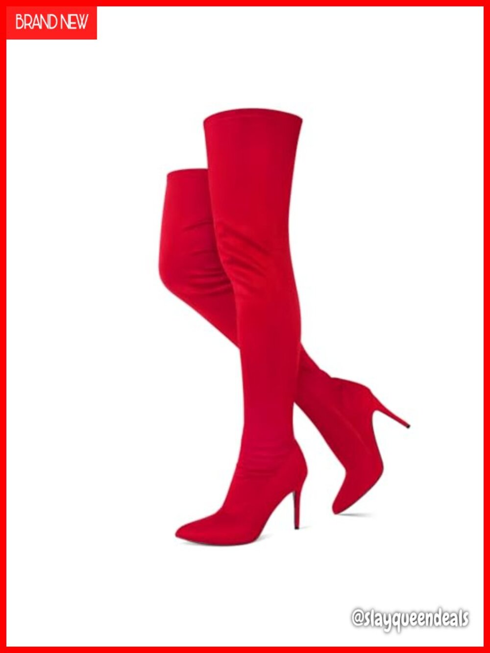 Faux Suede Thigh High Stiletto Boots Pointed Toe Over The Knee Boots
